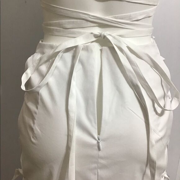 Milly White Maria Lace Up Midi Dress New With Tag Size 4 - Picture 12 of 12